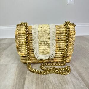Maria Amazonas Victoria Woven Chain Straw Bag